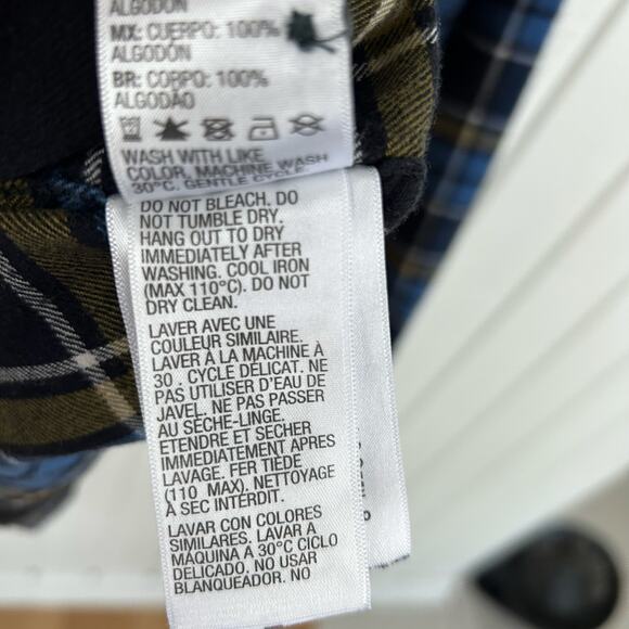 Quicksilver Mens Modern Plaid Flannel Long Sleeve Shirt Outdoor Blue Size Large - Picture 7 of 8